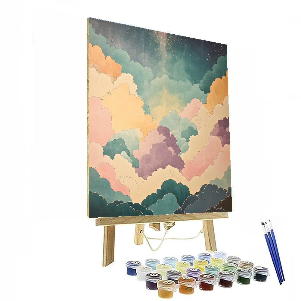 Hiroshige Inspired Silent Sakura Nebula paint by numbers