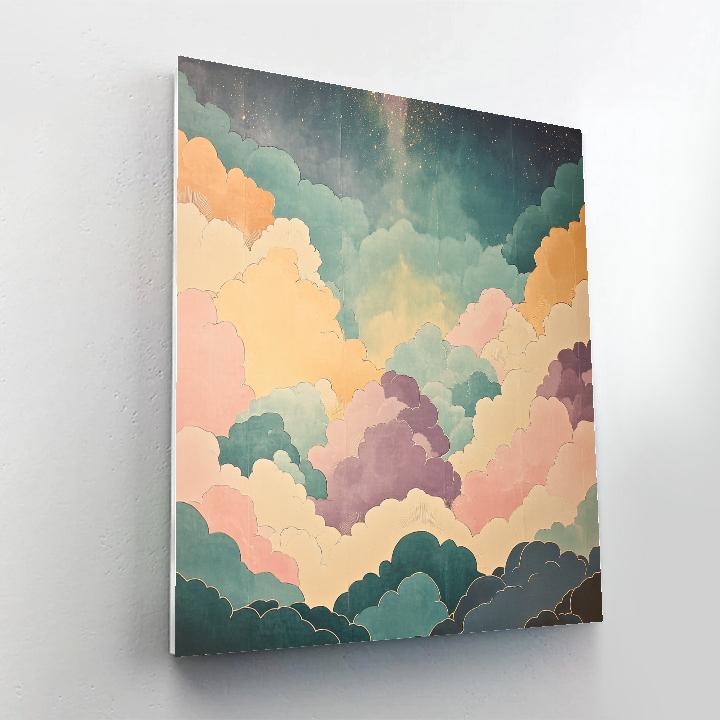 Hiroshige Inspired Silent Sakura Nebula paint by numbers