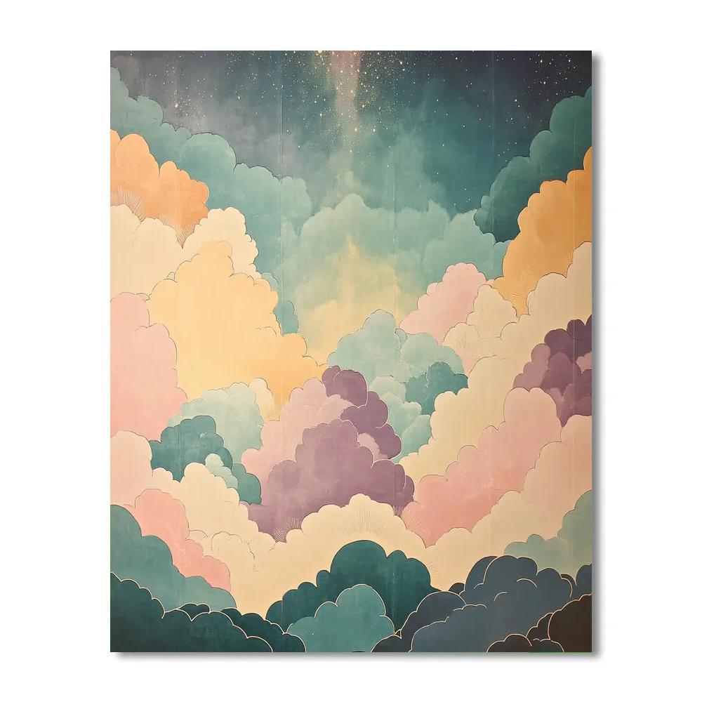 Hiroshige Inspired Silent Sakura Nebula paint by numbers