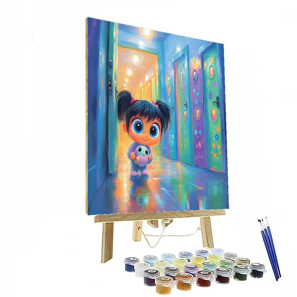 Boo Monstropolis Doorway Peek Disney Inspired paint by color