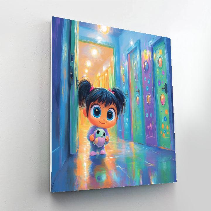 Boo Monstropolis Doorway Peek Disney Inspired paint by color