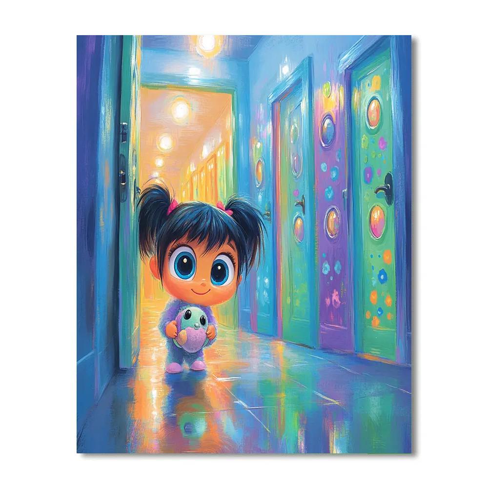 Boo Monstropolis Doorway Peek Disney Inspired paint by color