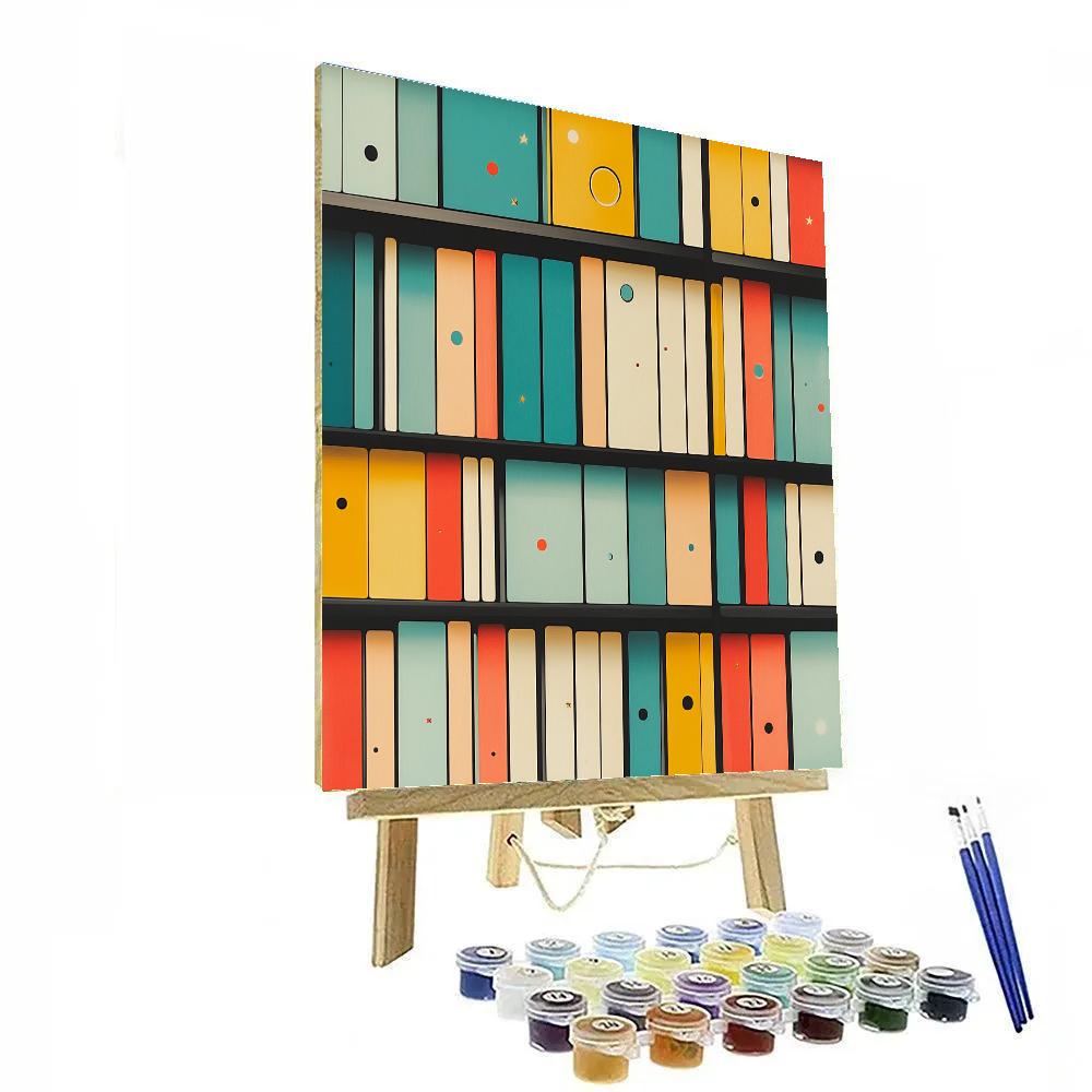 Paul Klee Inspired Library Of Colored Books paint by color