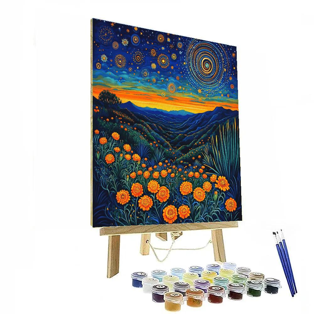 Frida Kahlo Inspired Marigold Constellations Paint by numbers art
