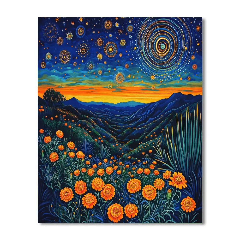 Frida Kahlo Inspired Marigold Constellations Paint by numbers art