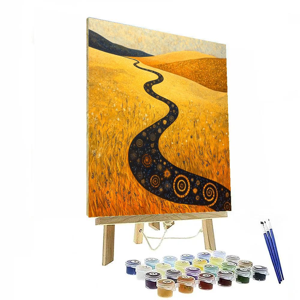 Gustav Klimt Inspired Patterned Prairie Winds paint by numbers
