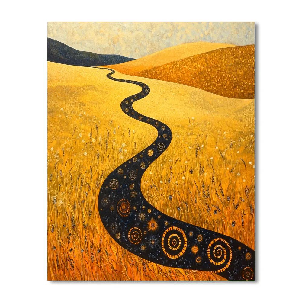 Gustav Klimt Inspired Patterned Prairie Winds paint by numbers