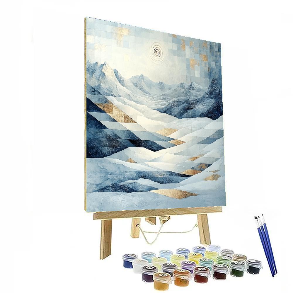 Gustav Klimt Inspired Golden Glacier Facets Paint by numbers art