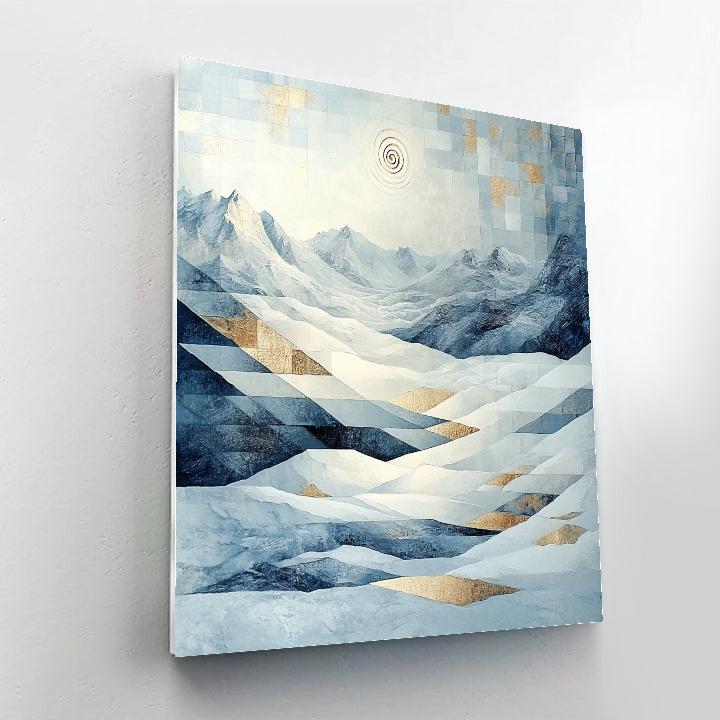 Gustav Klimt Inspired Golden Glacier Facets Paint by numbers art