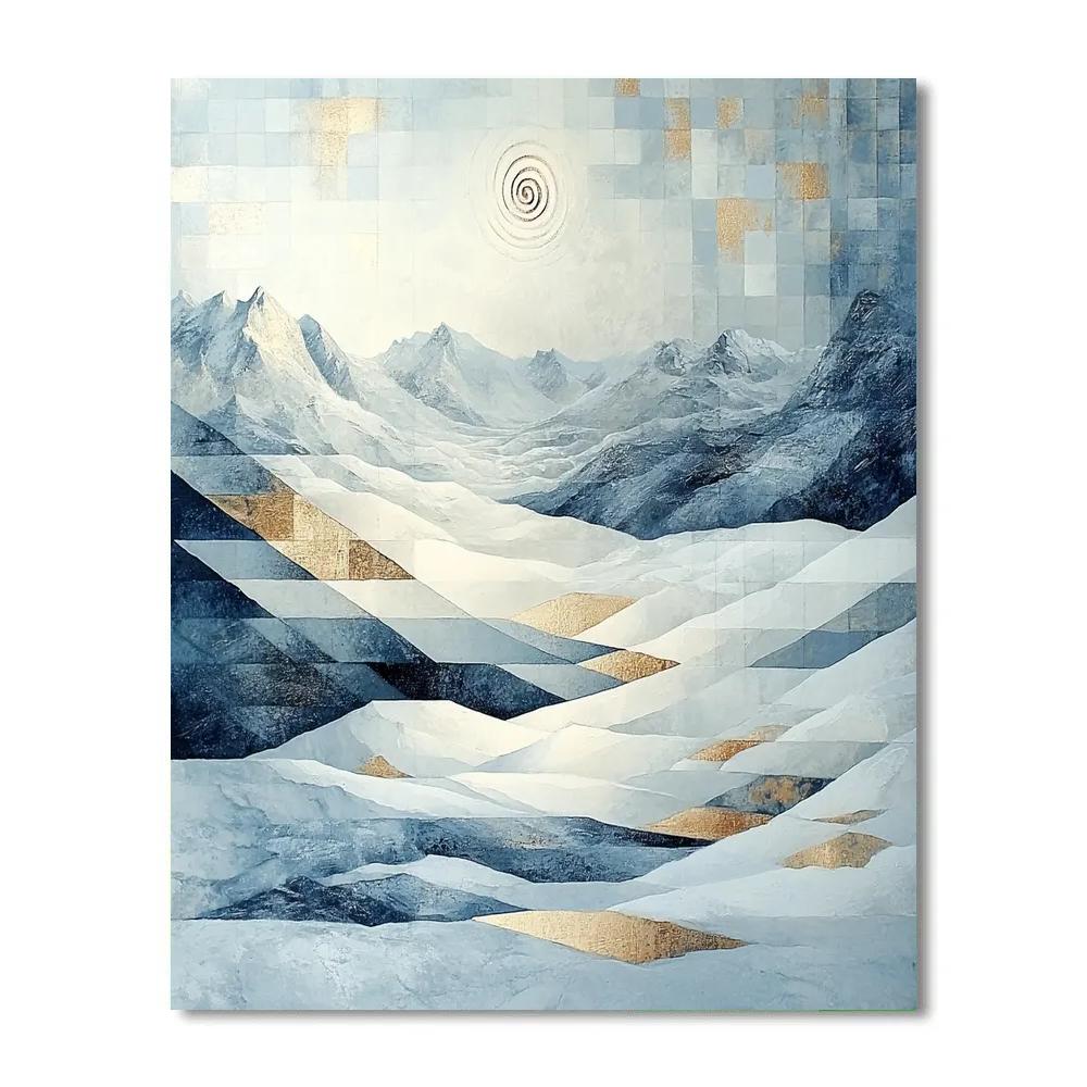Gustav Klimt Inspired Golden Glacier Facets Paint by numbers art