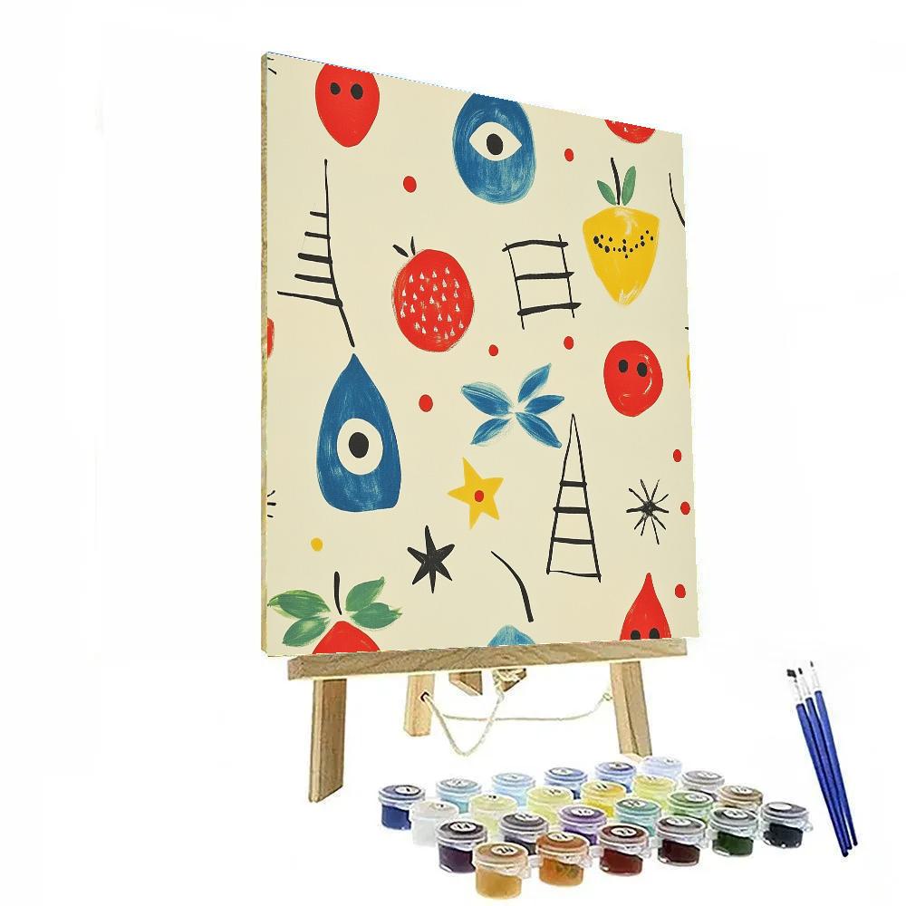 Joan Miro Inspired Dream Garden Picnic painting number kit