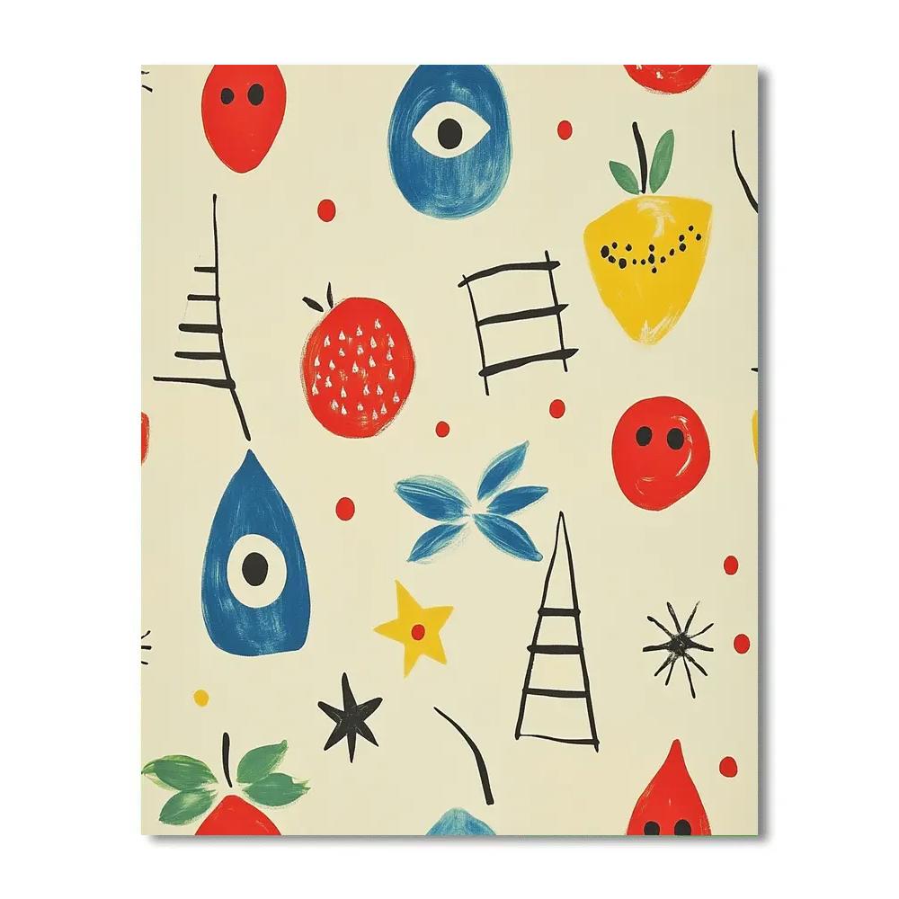 Joan Miro Inspired Dream Garden Picnic painting number kit