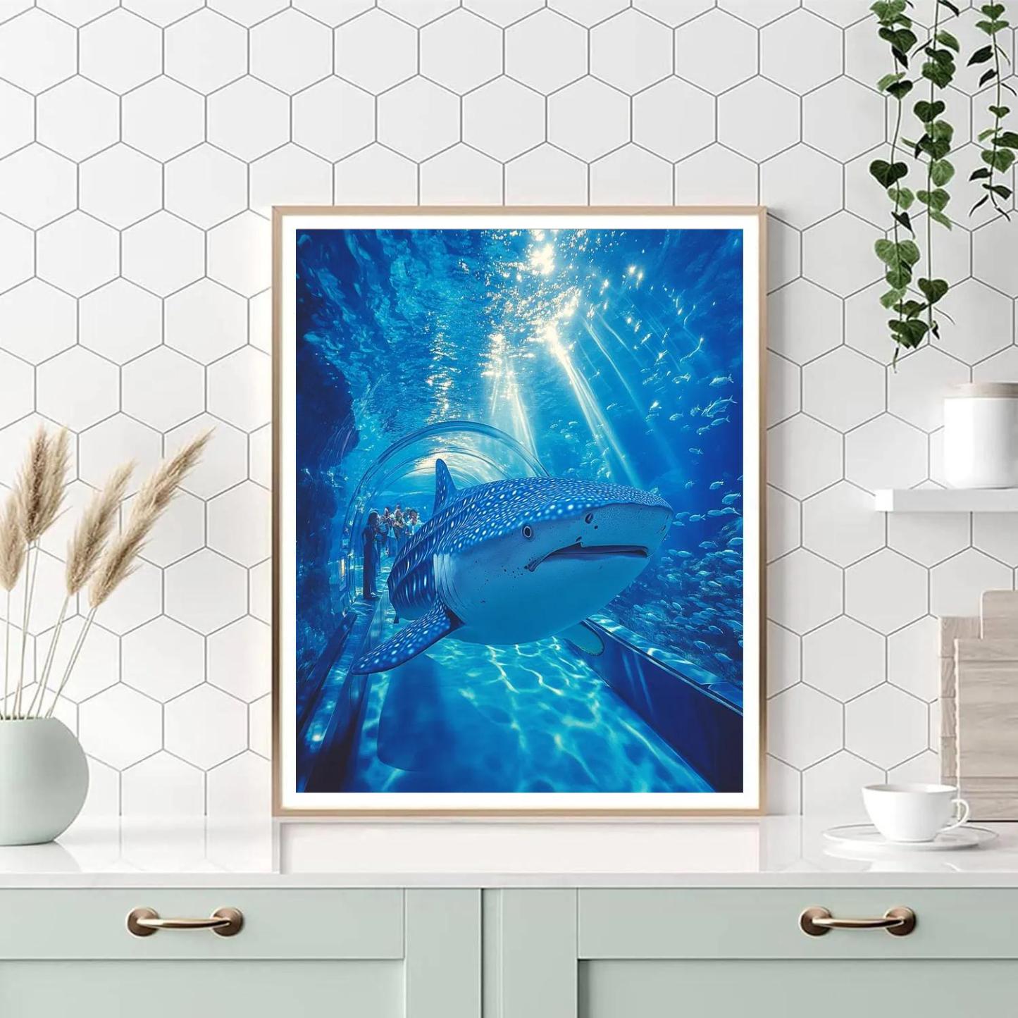 Destiny Glass Tunnel Swim Along Disney Inspired Number painting