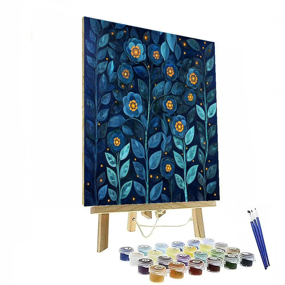 Frida Kahlo Inspired Jaguar Night Garden DIY paint by numbers