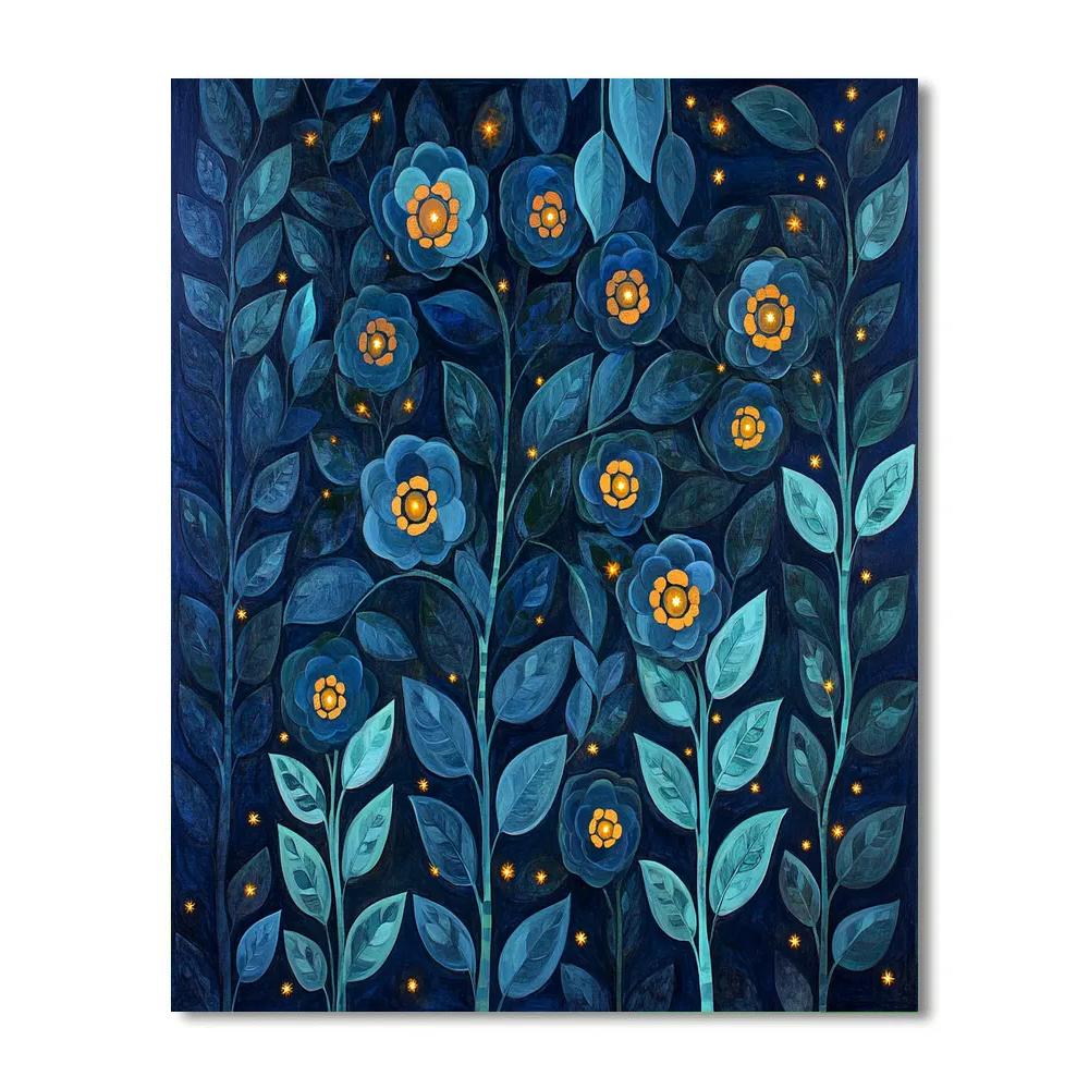 Frida Kahlo Inspired Jaguar Night Garden DIY paint by numbers