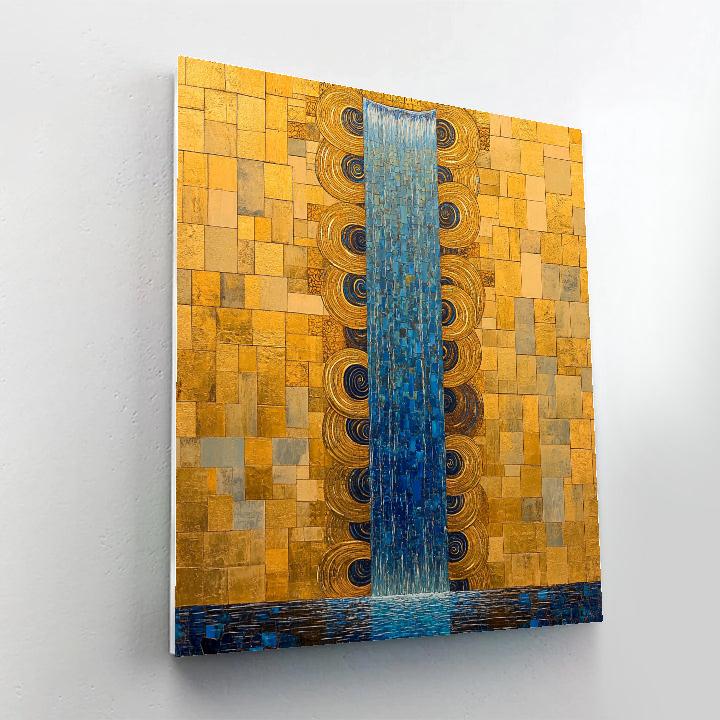 Gustav Klimt Inspired Decorative Waterfall Scrolls painting number kit