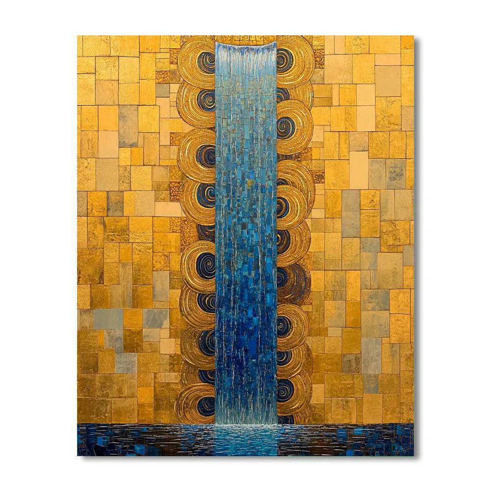 Gustav Klimt Inspired Decorative Waterfall Scrolls painting number kit
