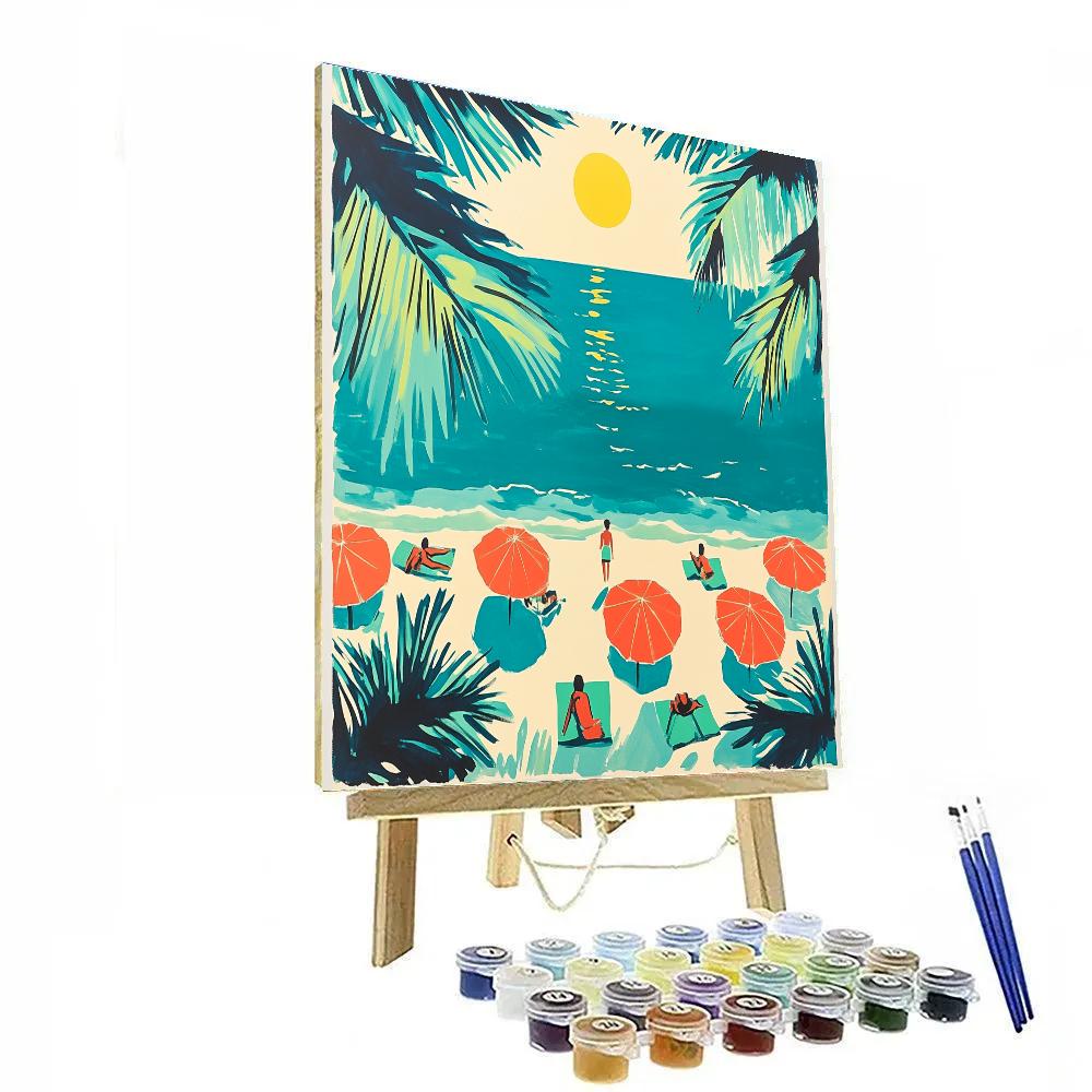 Henri Matisse Inspired Cutout Tropical Beach DIY paint by numbers