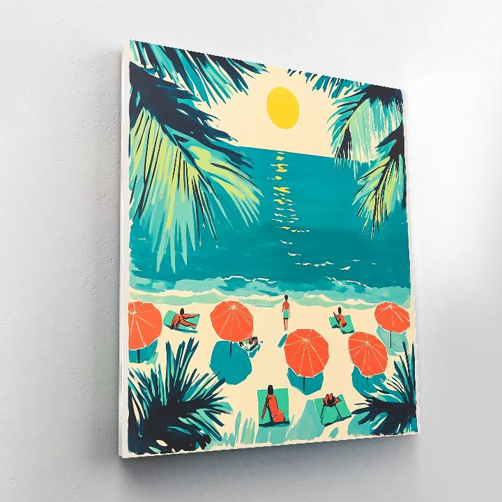 Henri Matisse Inspired Cutout Tropical Beach DIY paint by numbers