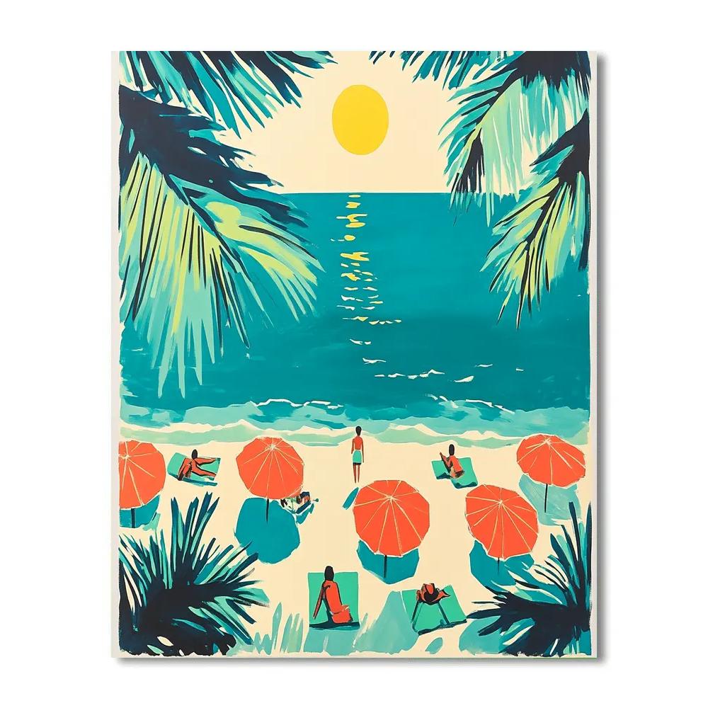 Henri Matisse Inspired Cutout Tropical Beach DIY paint by numbers
