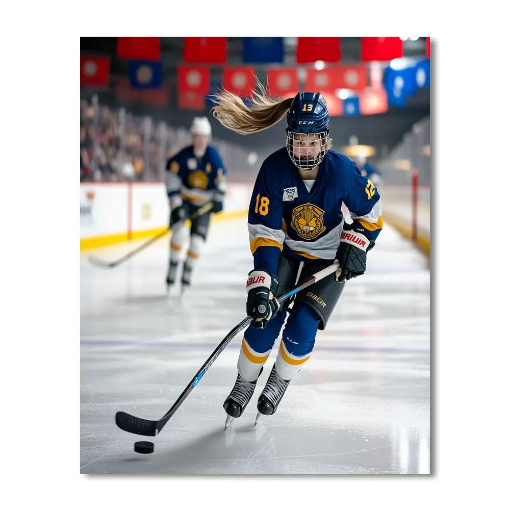 Riley City Hockey Rink Breakaway Disney Inspired Number painting