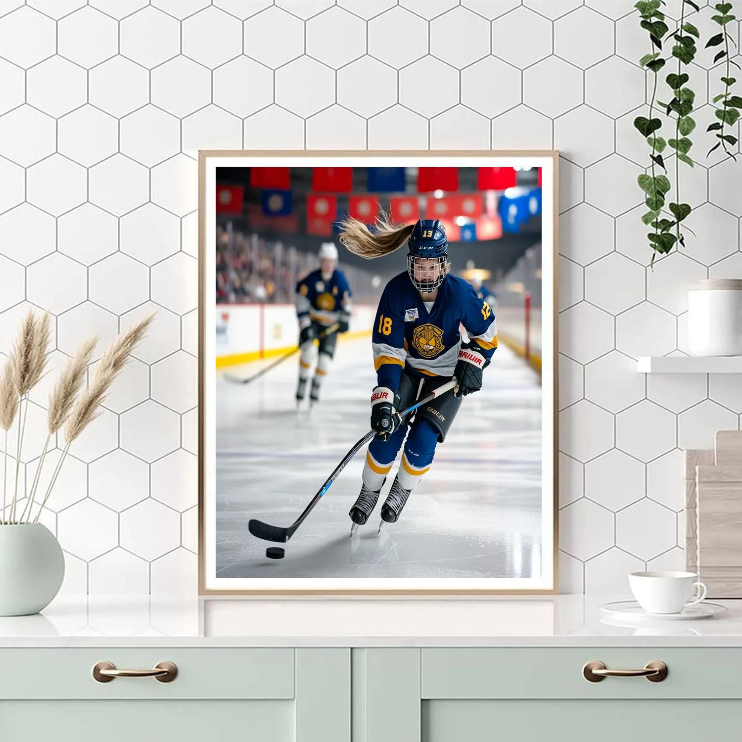 Riley City Hockey Rink Breakaway Disney Inspired Number painting