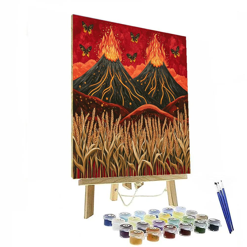 Frida Kahlo Inspired Volcano Heartland Paint by numbers art
