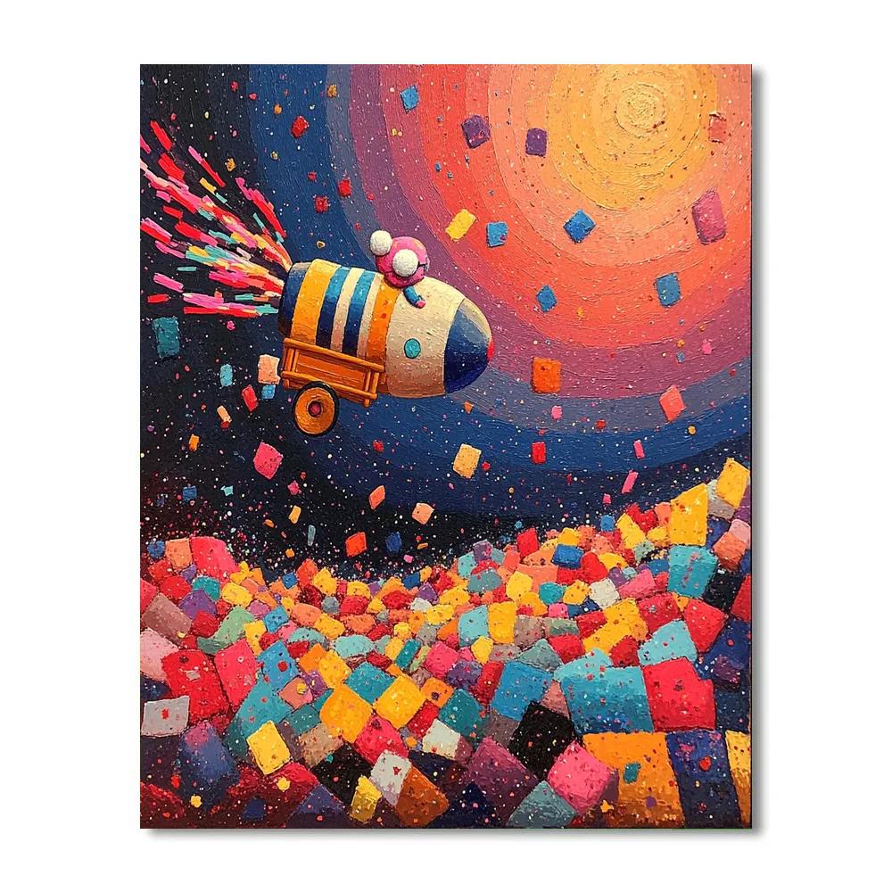 Bing Bong Memory Dump Rocket Ride Disney Inspired Paint by numbers art