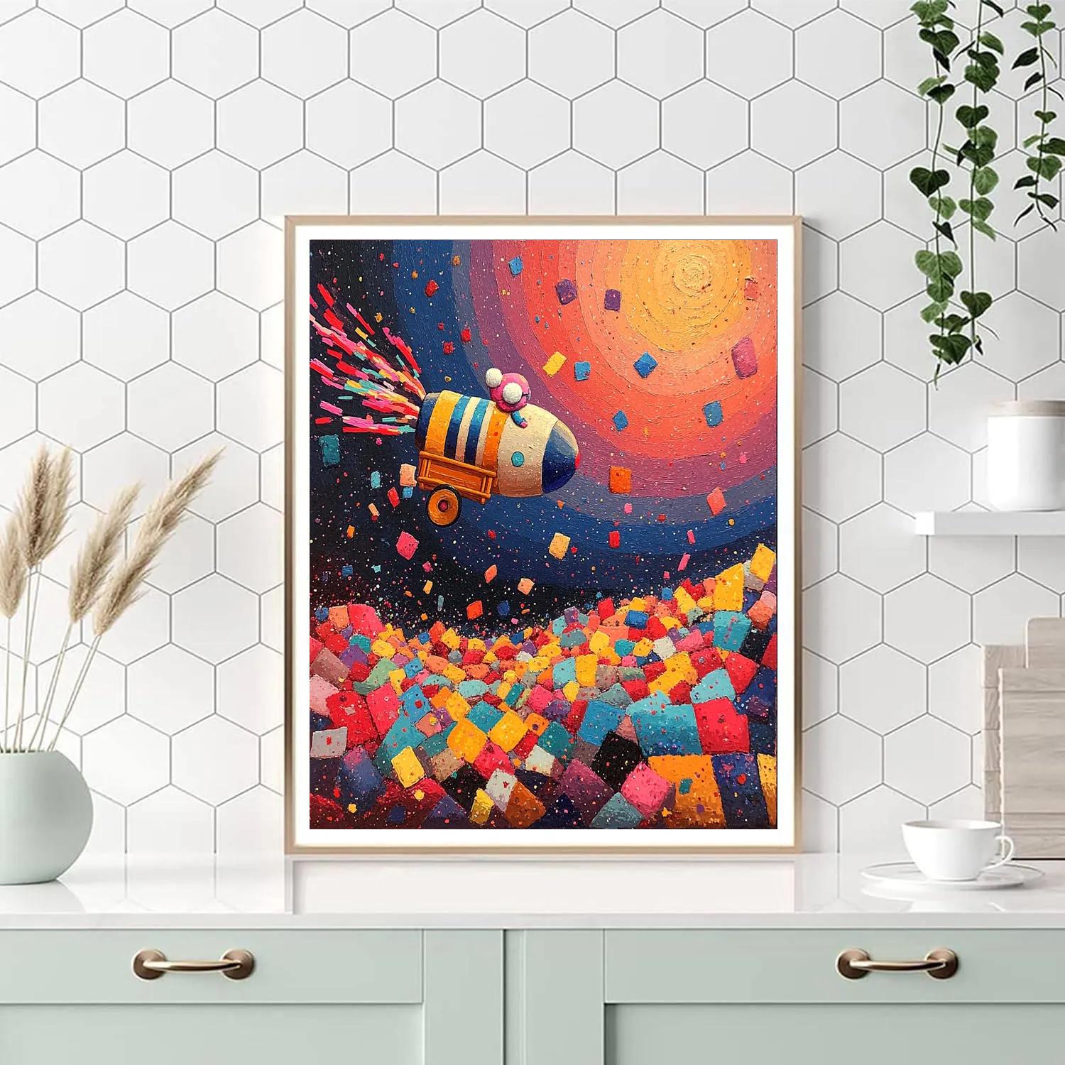 Bing Bong Memory Dump Rocket Ride Disney Inspired Paint by numbers art