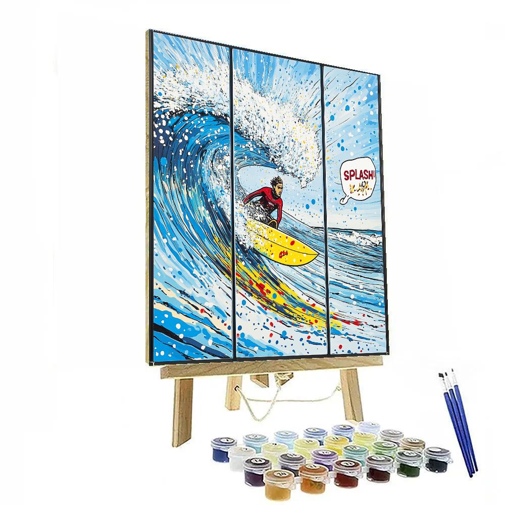 Roy Lichtenstein Inspired Comic Surfing Scene Paint by numbers kits