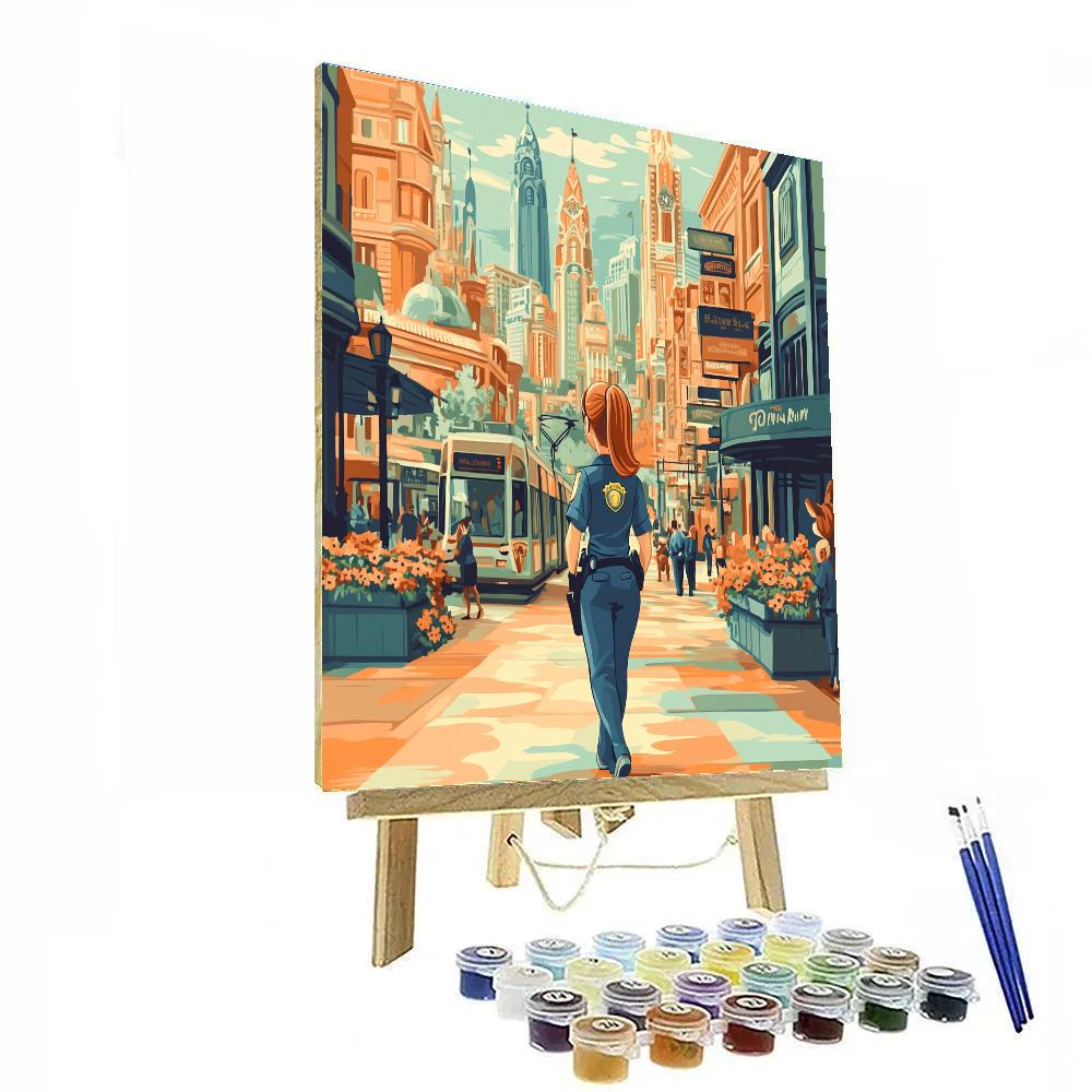 Judy Hopps Zootopia Plaza Patrol Disney Inspired DIY paint by numbers