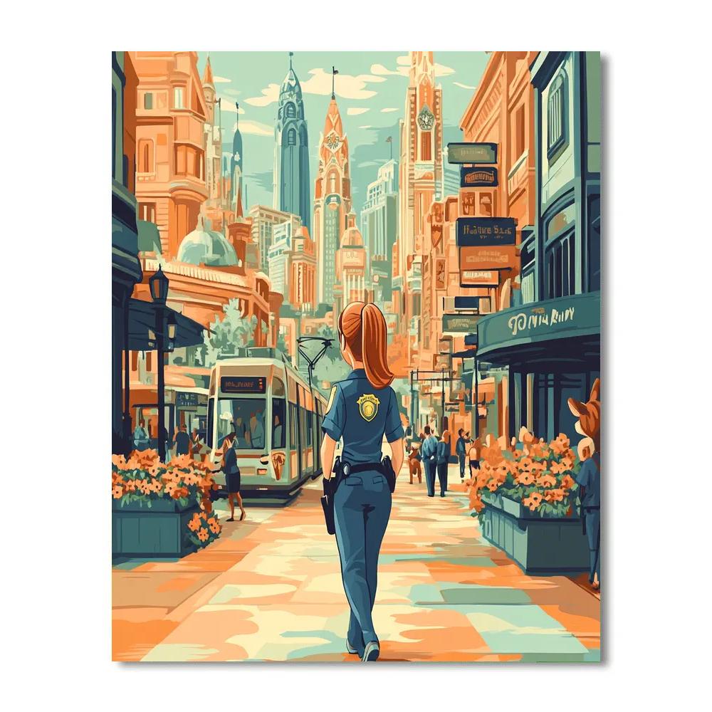 Judy Hopps Zootopia Plaza Patrol Disney Inspired DIY paint by numbers