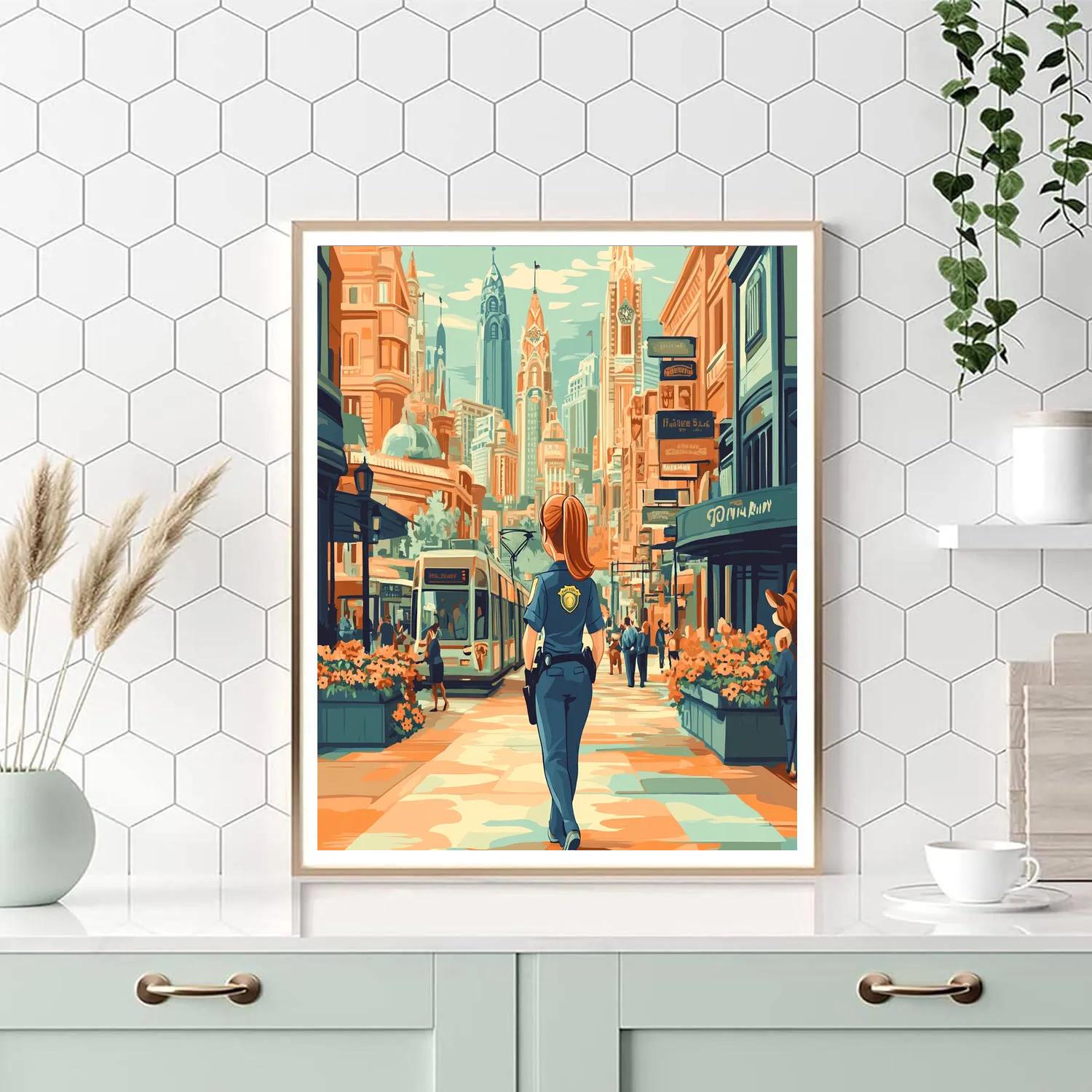 Judy Hopps Zootopia Plaza Patrol Disney Inspired DIY paint by numbers