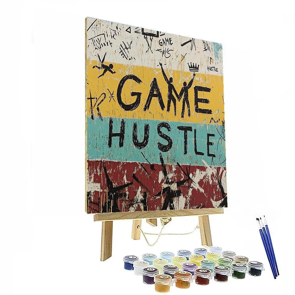 Jean Michel Basquiat Inspired Basketball Court Walls paint by numbers