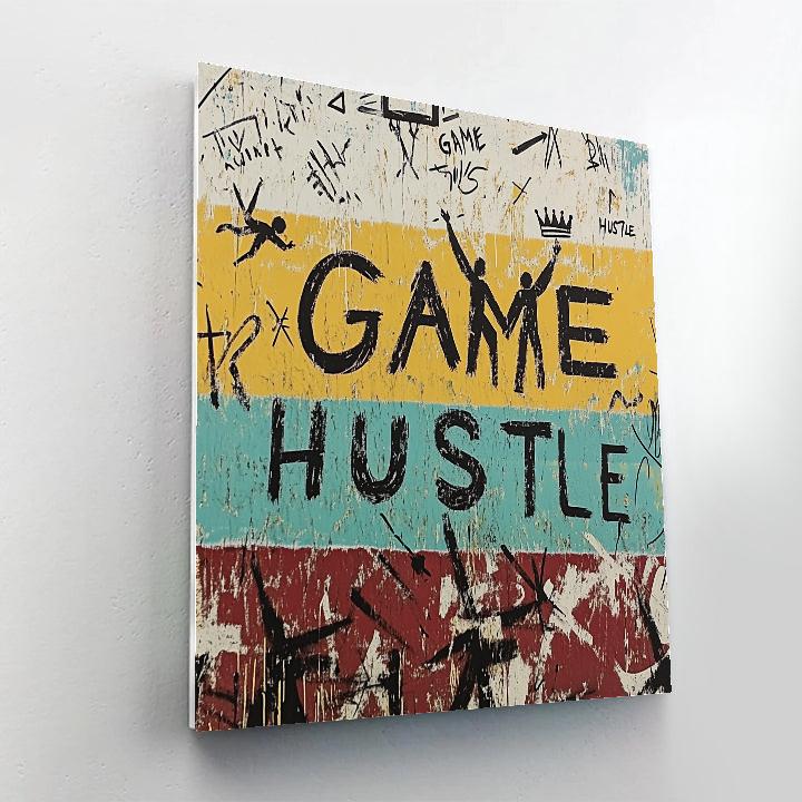 Jean Michel Basquiat Inspired Basketball Court Walls paint by numbers