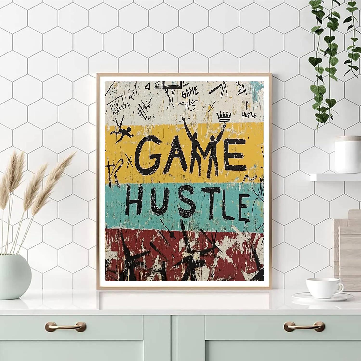 Jean Michel Basquiat Inspired Basketball Court Walls paint by numbers