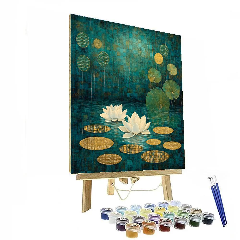 Gustav Klimt Inspired Ornamental Lotus Drift Painting by numbers kit