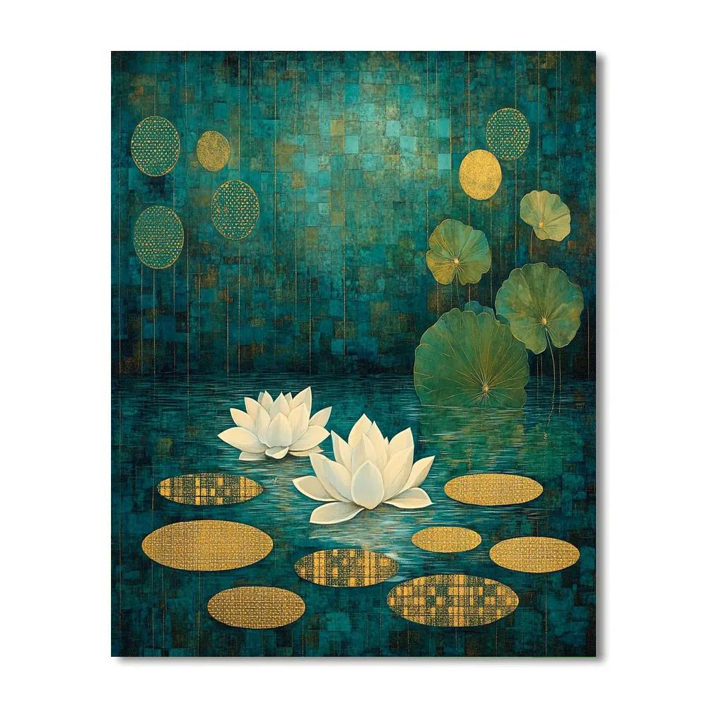 Gustav Klimt Inspired Ornamental Lotus Drift Painting by numbers kit