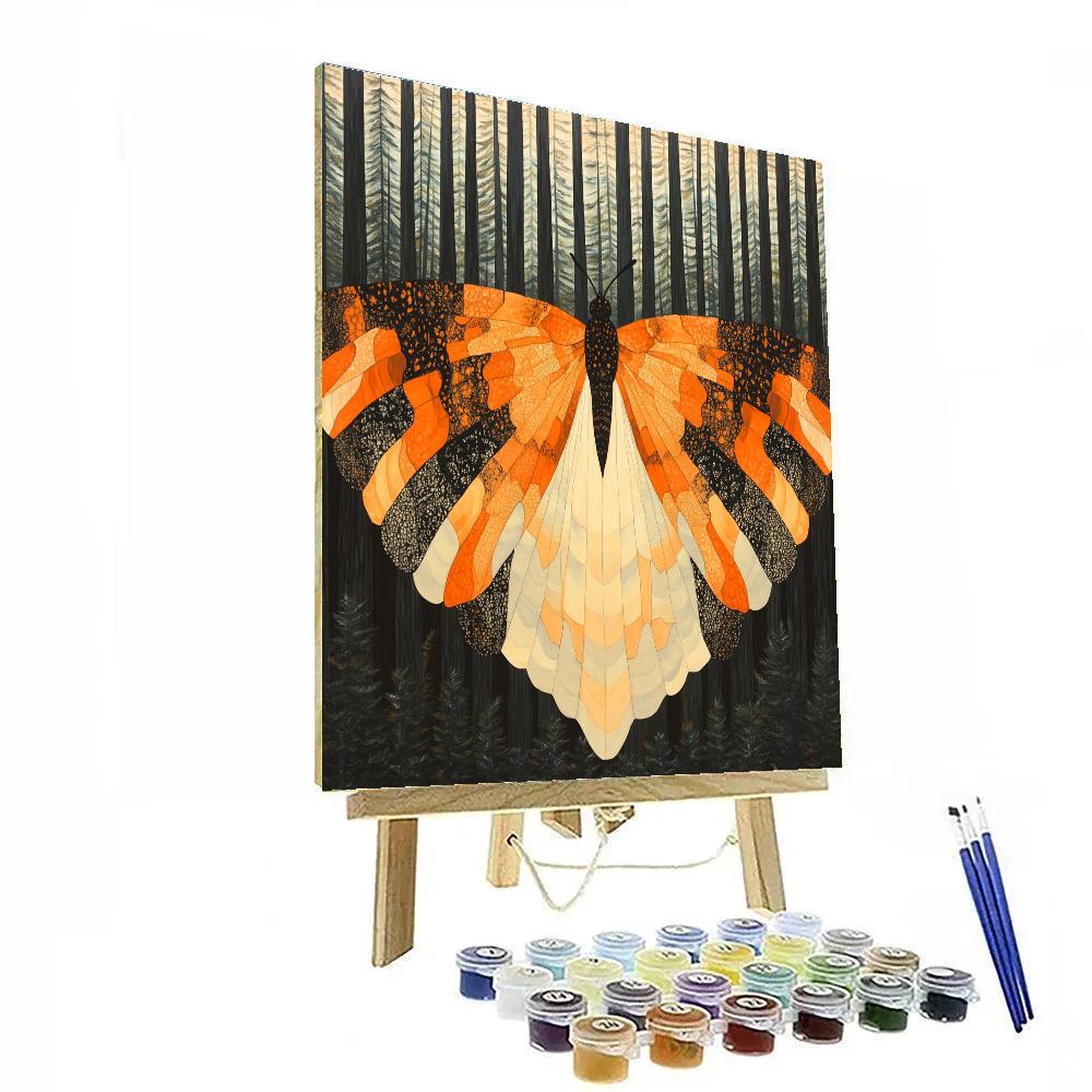 Frida Kahlo Inspired Monarch Migration Veil paint by color