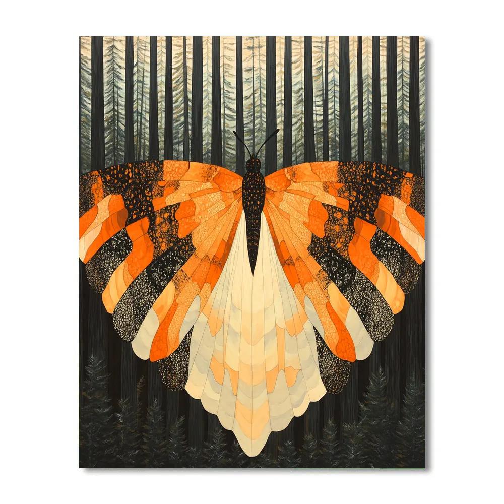 Frida Kahlo Inspired Monarch Migration Veil paint by color