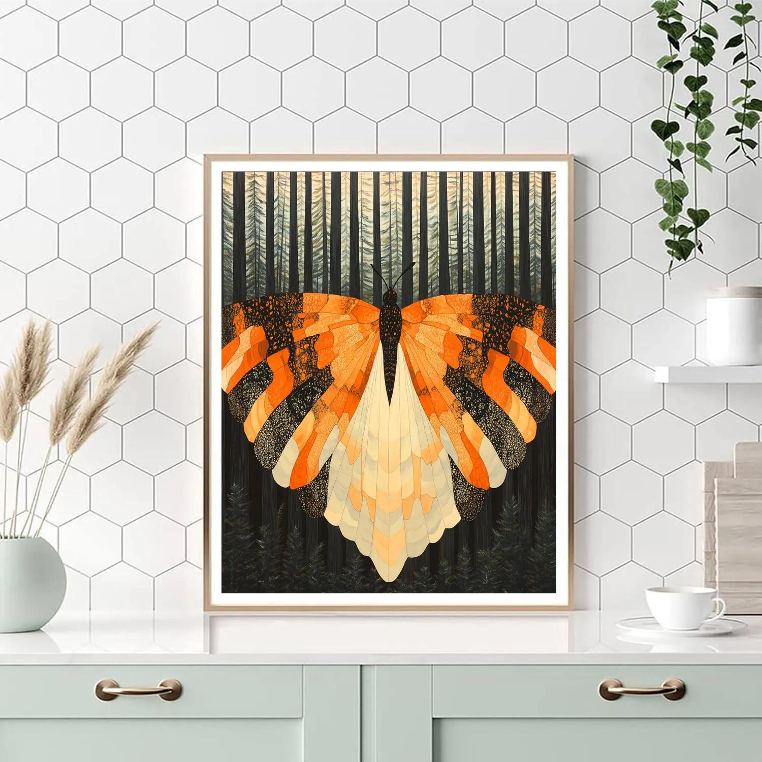 Frida Kahlo Inspired Monarch Migration Veil paint by color