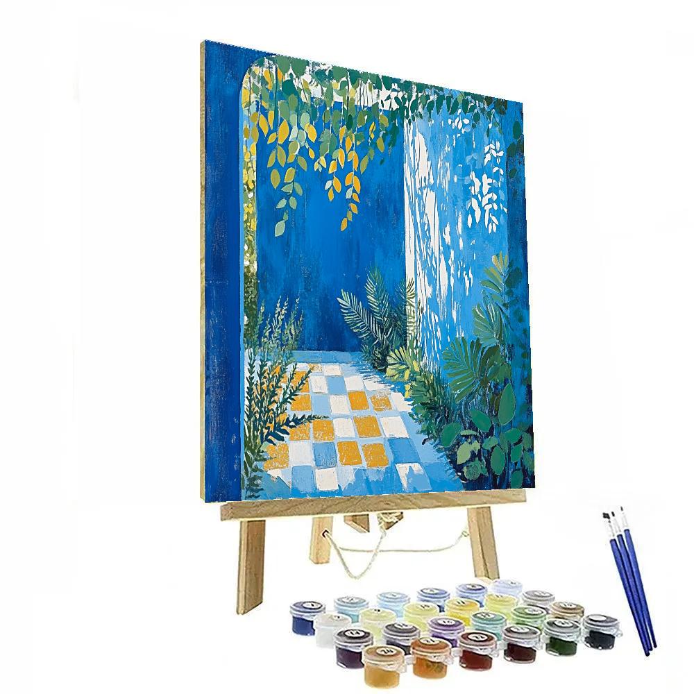 Frida Kahlo Inspired Blue House Garden Echo Number painting