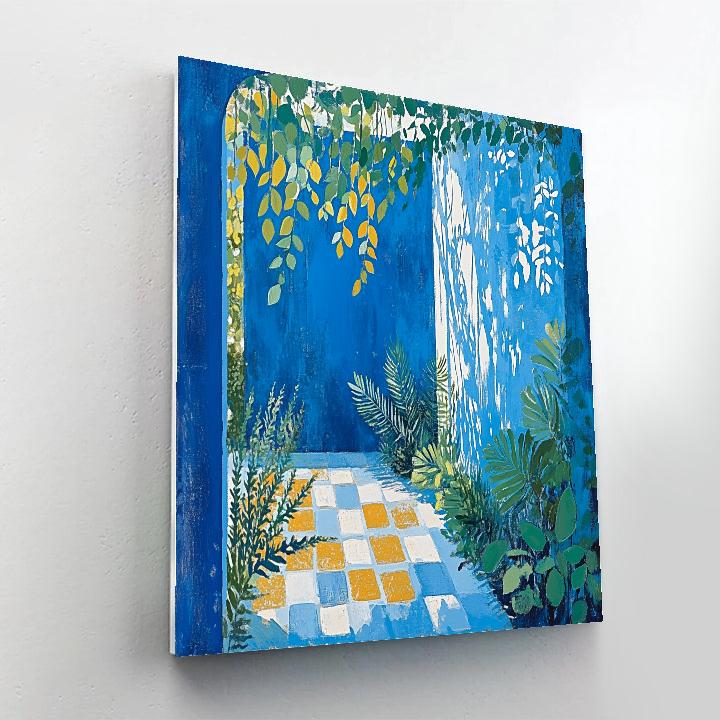 Frida Kahlo Inspired Blue House Garden Echo Number painting