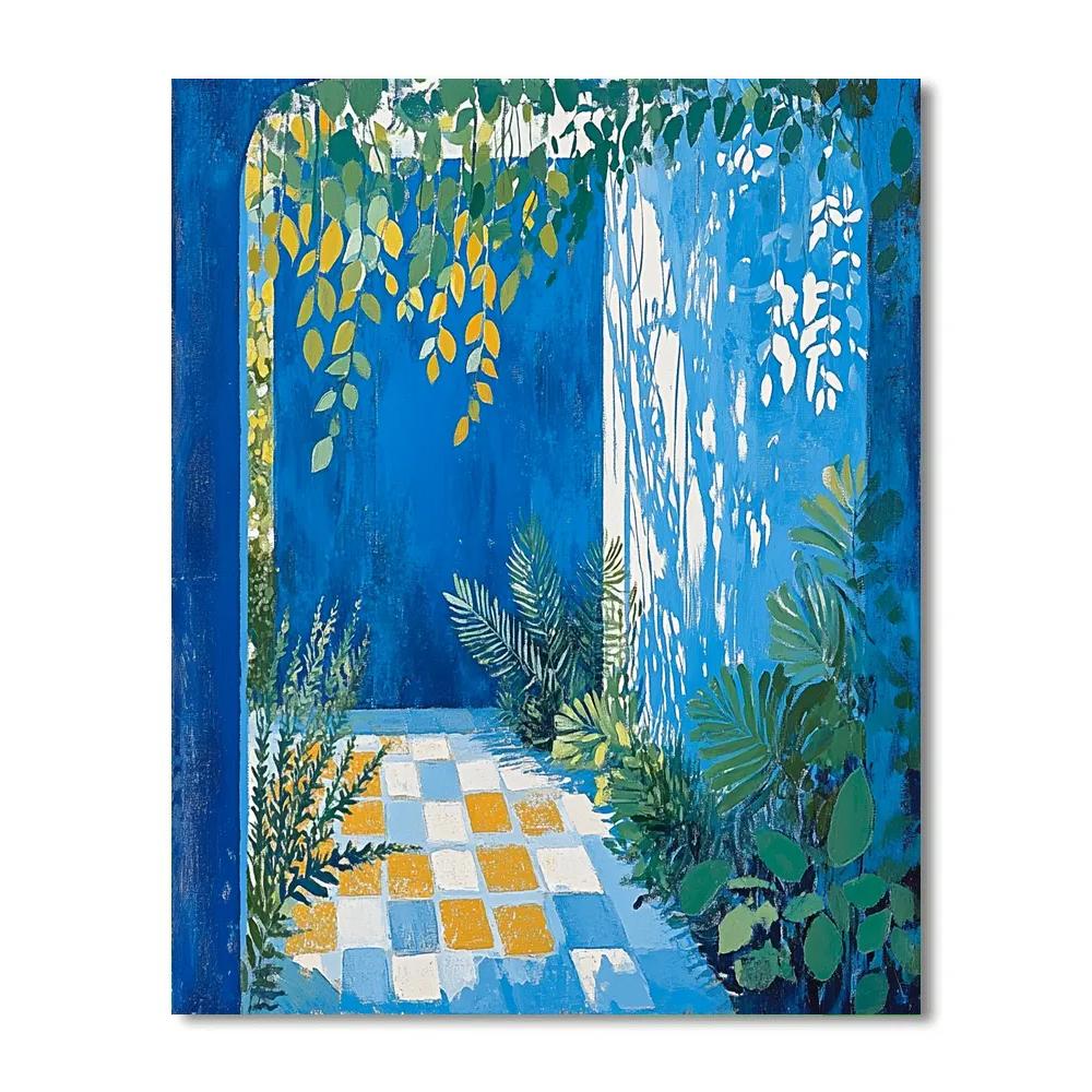 Frida Kahlo Inspired Blue House Garden Echo Number painting