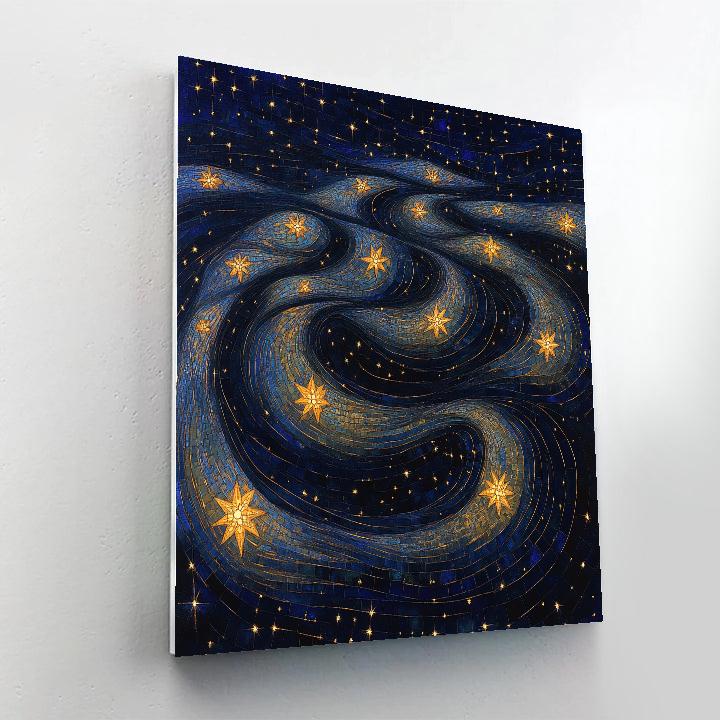 Gustav Klimt Inspired Spiral Star River paint by numbers
