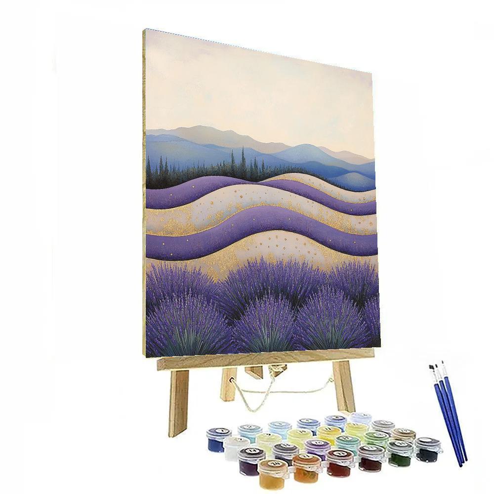 Gustav Klimt Inspired Gilded Lavender Field paint by color