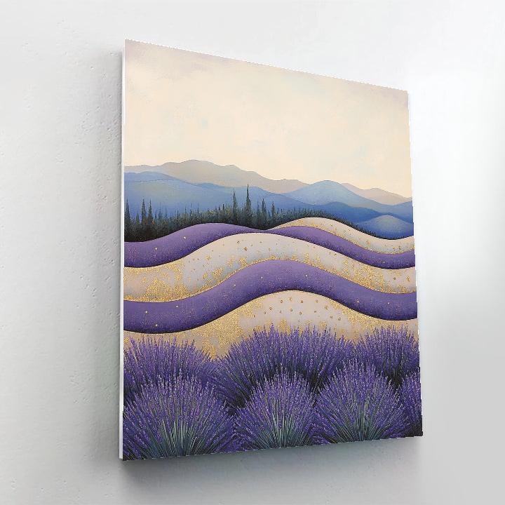 Gustav Klimt Inspired Gilded Lavender Field paint by color