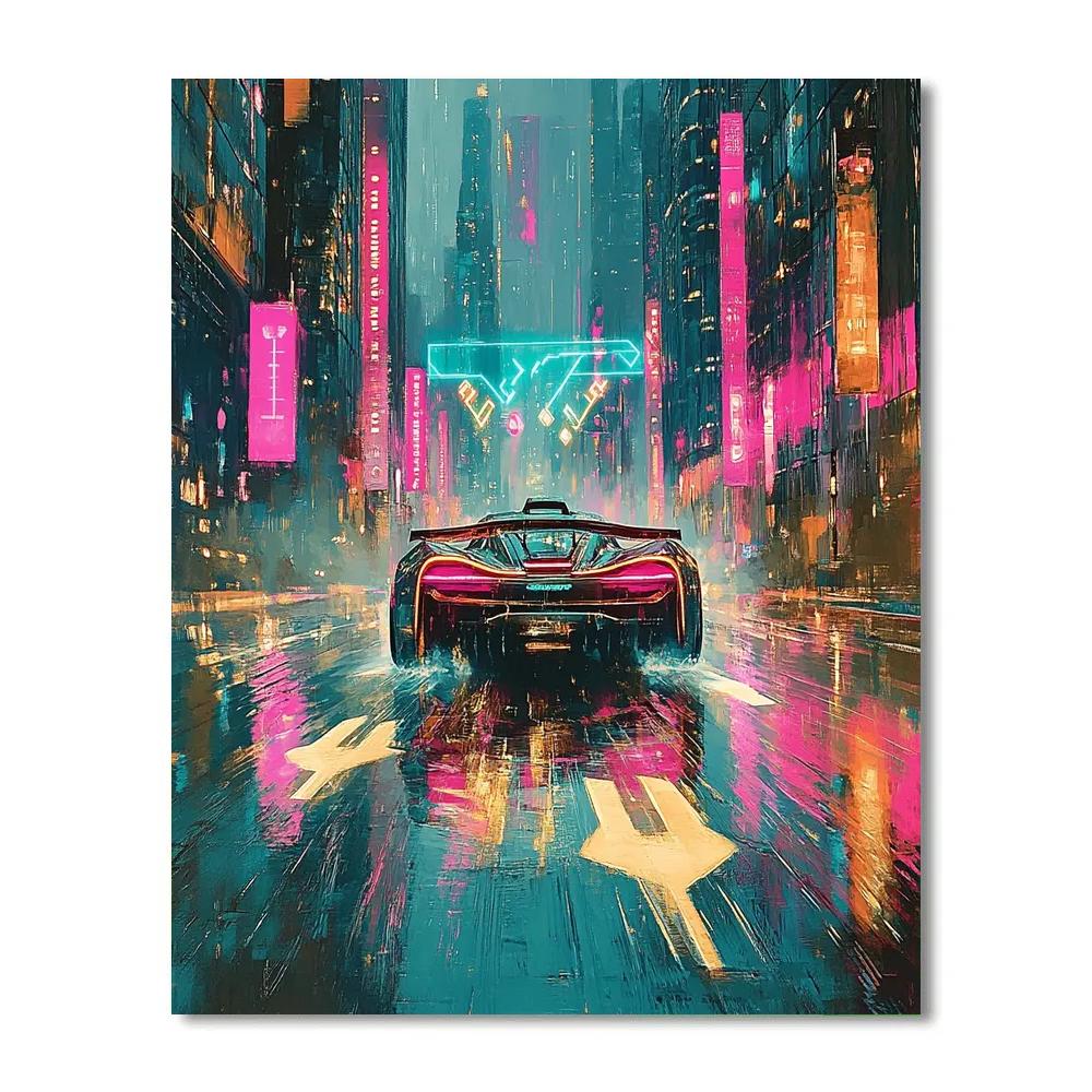 Shank Online Street Race Night Drive Disney Inspired paint by numbers