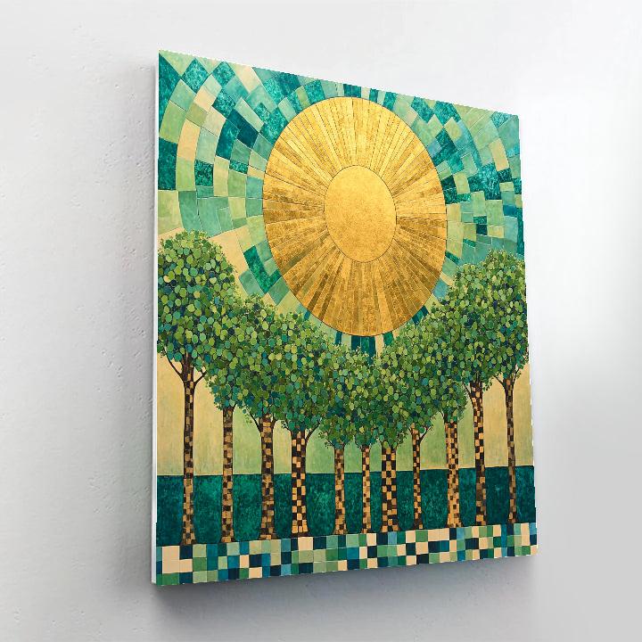 Gustav Klimt Inspired Decorative Sunburst Orchard Painting by numbers kit