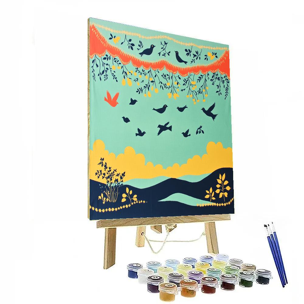 Frida Kahlo Inspired Otomi Sky Weave paint by color